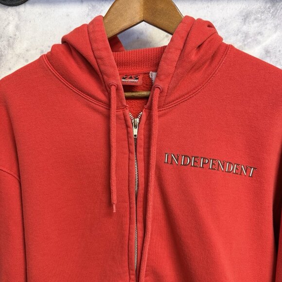 Vintage Independent Trucks Hoodie Sweatshirt Mens M 23x23.5 Thermal Zip Skate - Picture 3 of 14
